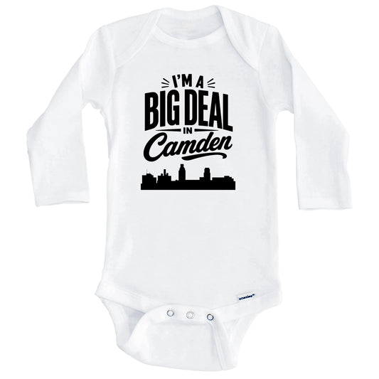 I'm A Big Deal In Camden New Jersey Funny Skyline Baby Bodysuit (Long Sleeves)