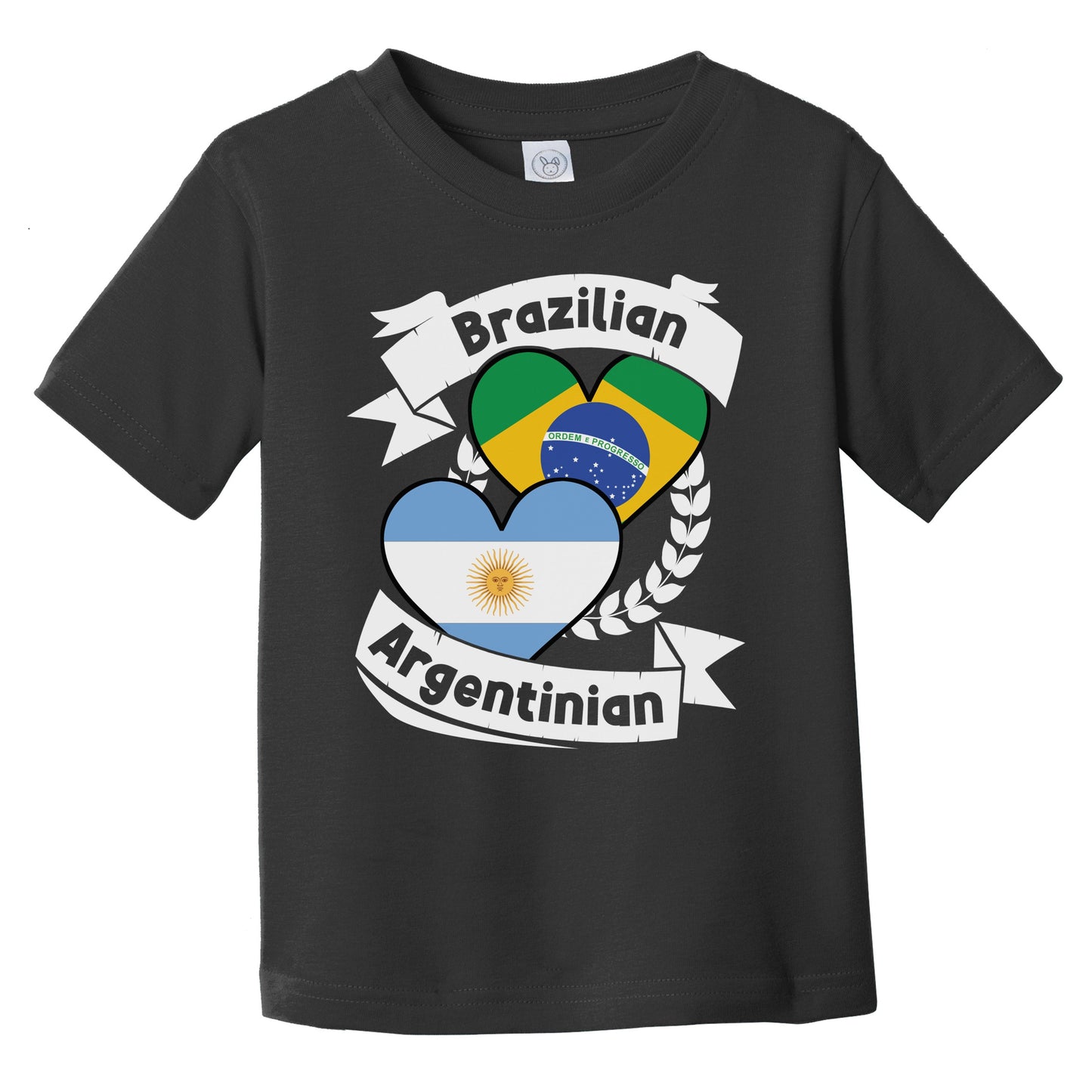 Brazilian Argentinian Heart Flags Brazil Argentina Infant Toddler T-Shirt