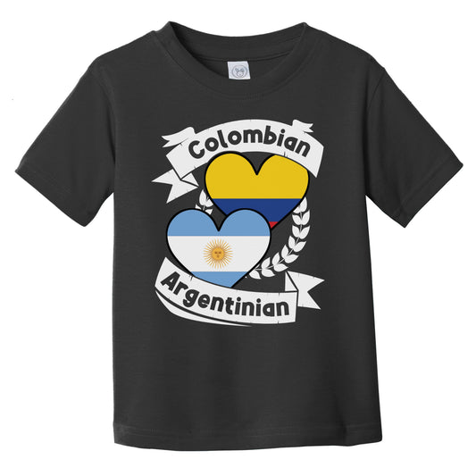 Colombian Argentinian Heart Flags Colombia Argentina Infant Toddler T-Shirt