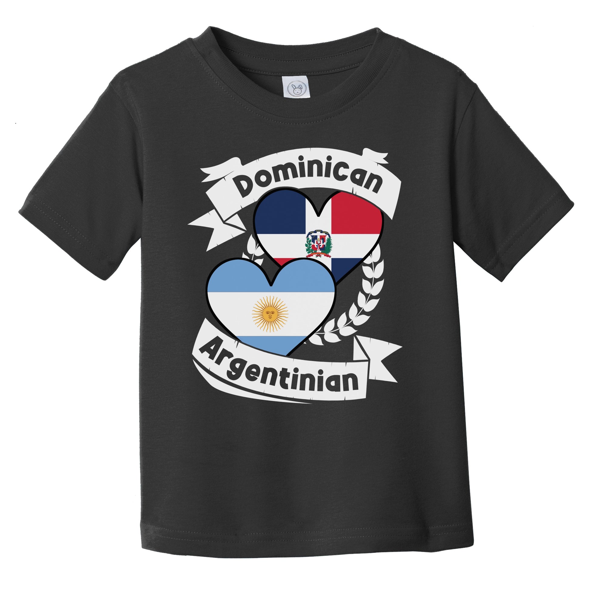 Dominican Argentinian Heart Flags Dominican Republic Argentina Infant Toddler T-Shirt