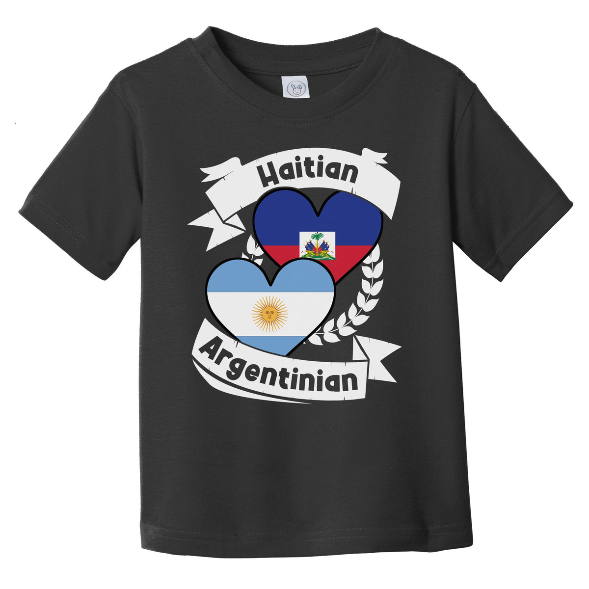 Haitian Argentinian Heart Flags Haiti Argentina Infant Toddler T-Shirt