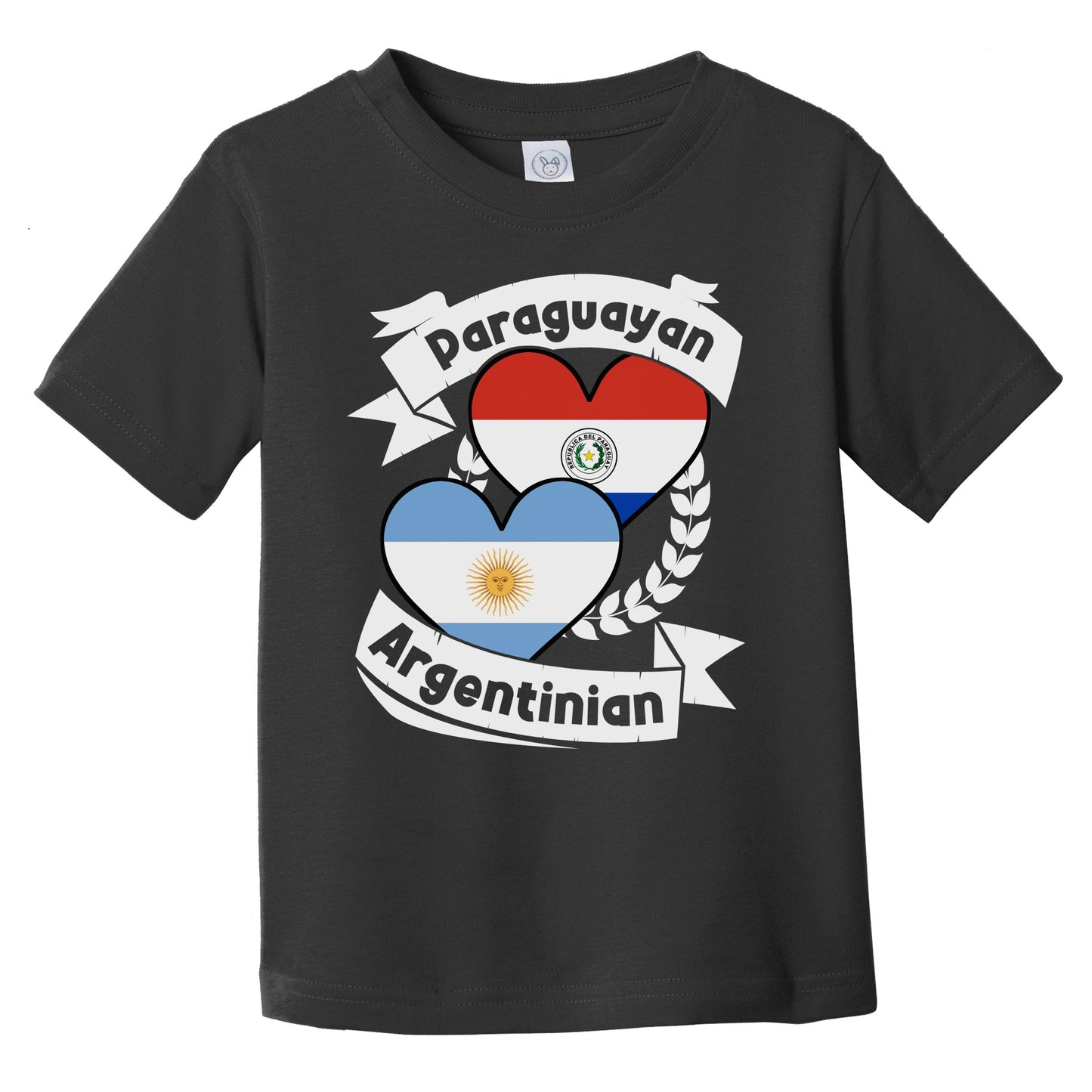 Paraguayan Argentinian Heart Flags Paraguay Argentina Infant Toddler T-Shirt