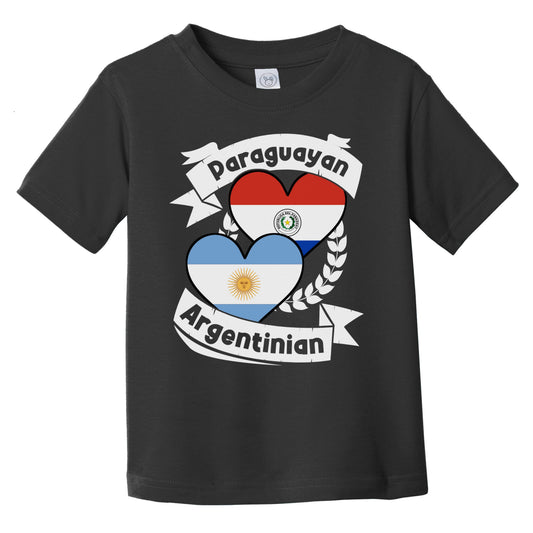 Paraguayan Argentinian Heart Flags Paraguay Argentina Infant Toddler T-Shirt