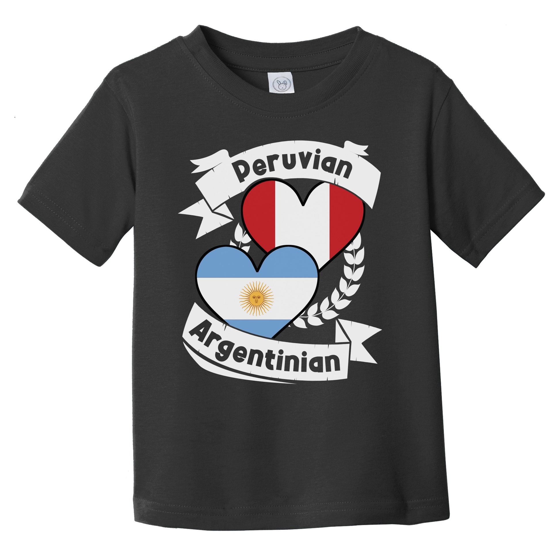 Peruvian Argentinian Heart Flags Peru Argentina Infant Toddler T-Shirt