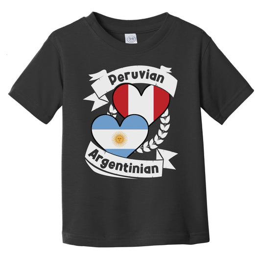 Peruvian Argentinian Heart Flags Peru Argentina Infant Toddler T-Shirt