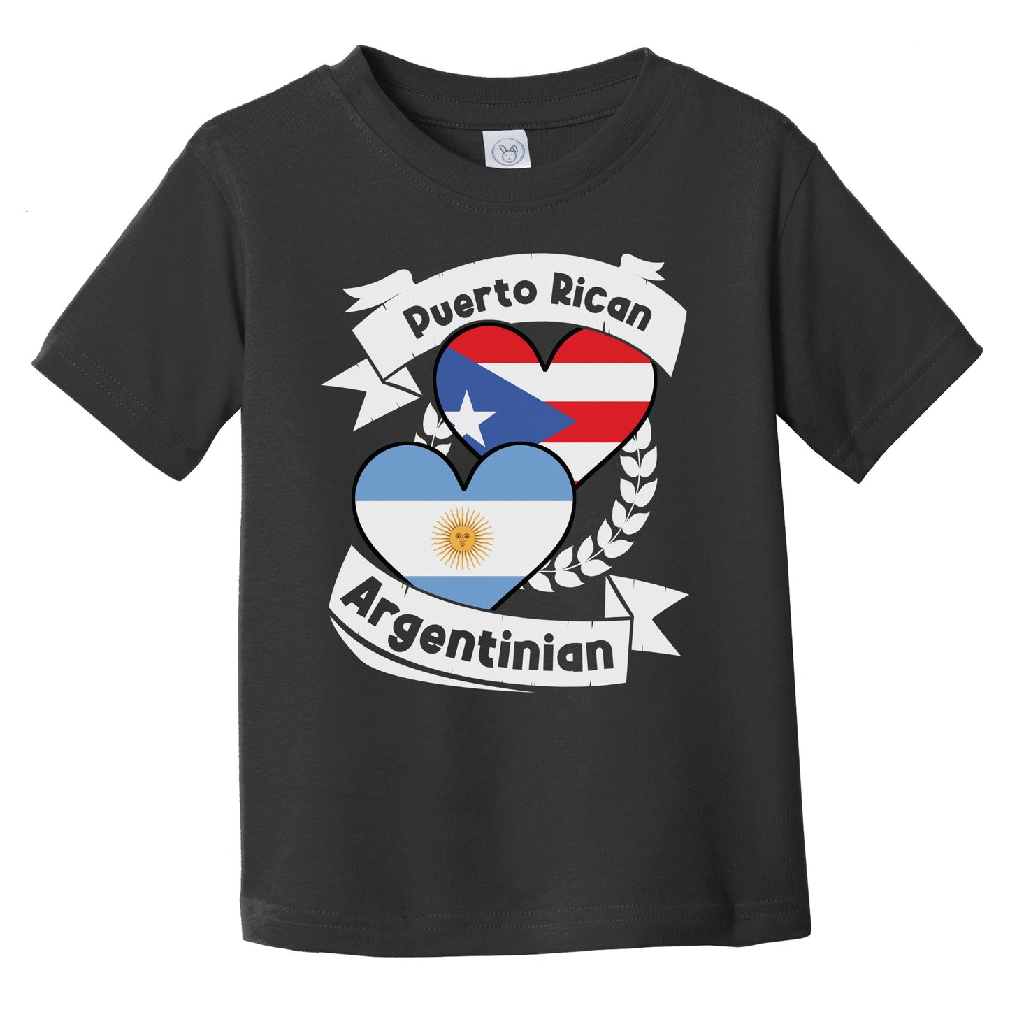 Puerto Rican Argentinian Heart Flags Puerto Rico Argentina Infant Toddler T-Shirt