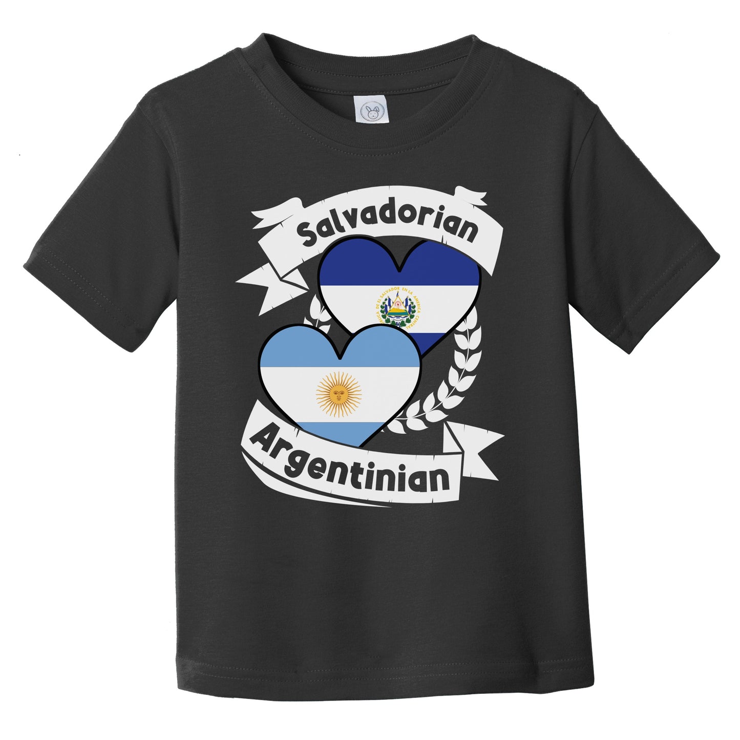 Salvadorian Argentinian Heart Flags El Salvador Argentina Infant Toddler T-Shirt