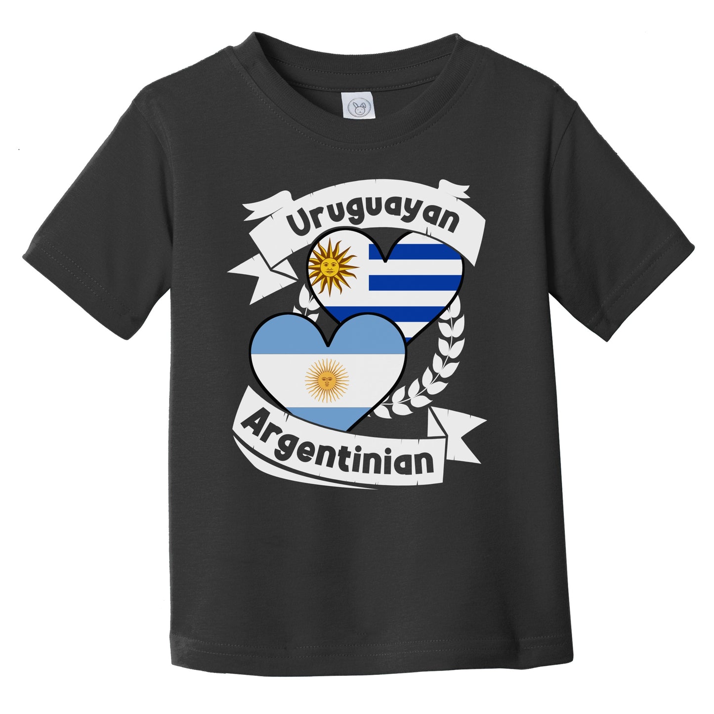 Uruguayan Argentinian Heart Flags Uruguay Argentina Infant Toddler T-Shirt