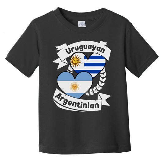 Uruguayan Argentinian Heart Flags Uruguay Argentina Infant Toddler T-Shirt