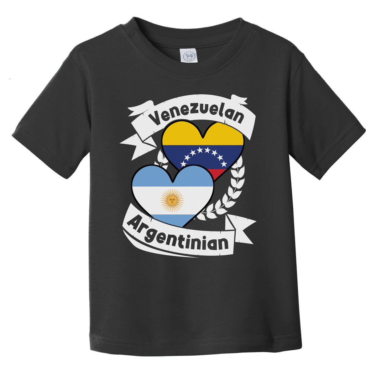 Venezuelan Argentinian Heart Flags Venezuela Argentina Infant Toddler T-Shirt