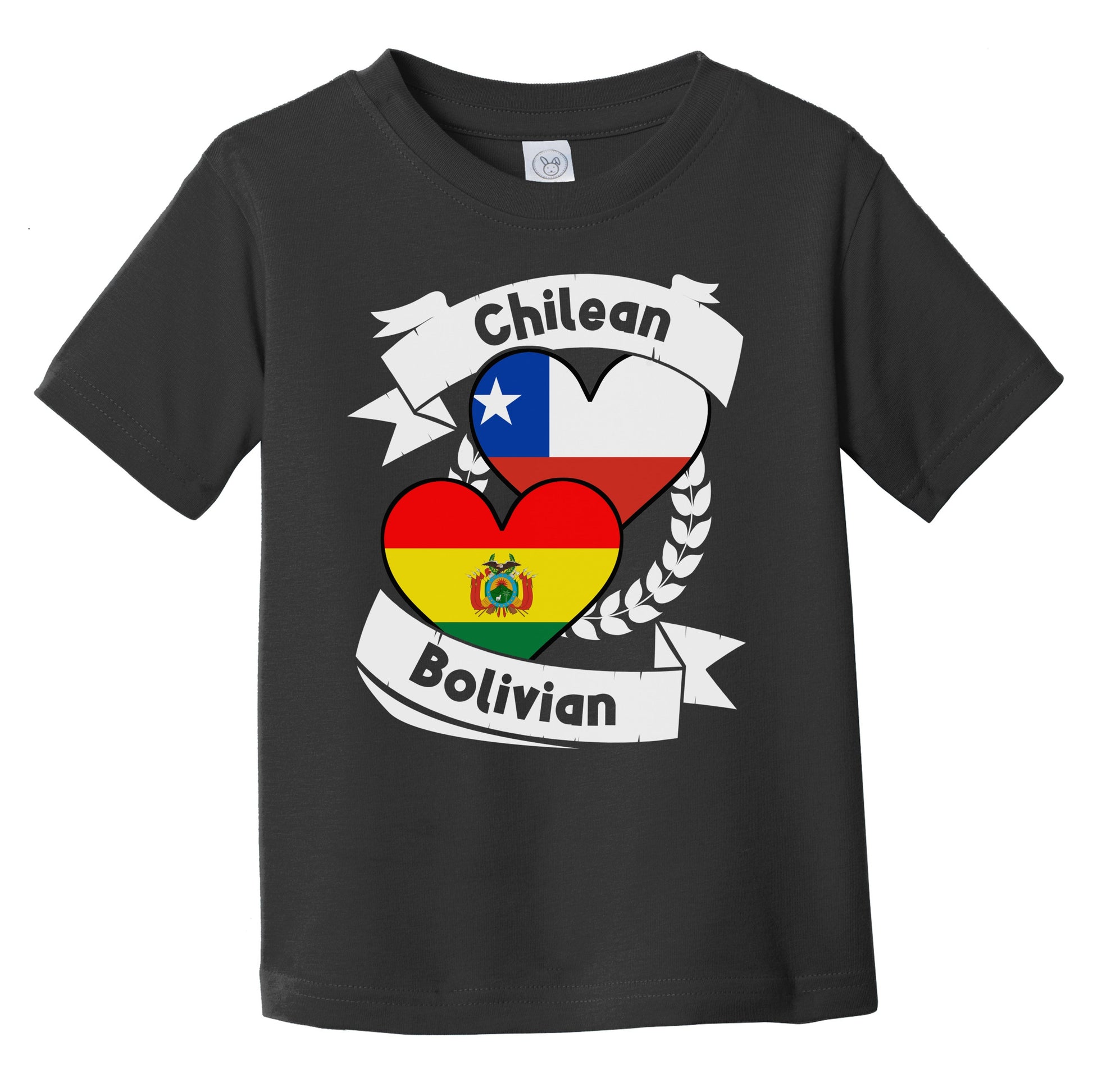 Chilean Bolivian Heart Flags Chile Bolivia Infant Toddler T-Shirt