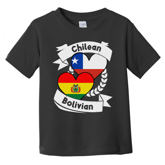 Chilean Bolivian Heart Flags Chile Bolivia Infant Toddler T-Shirt