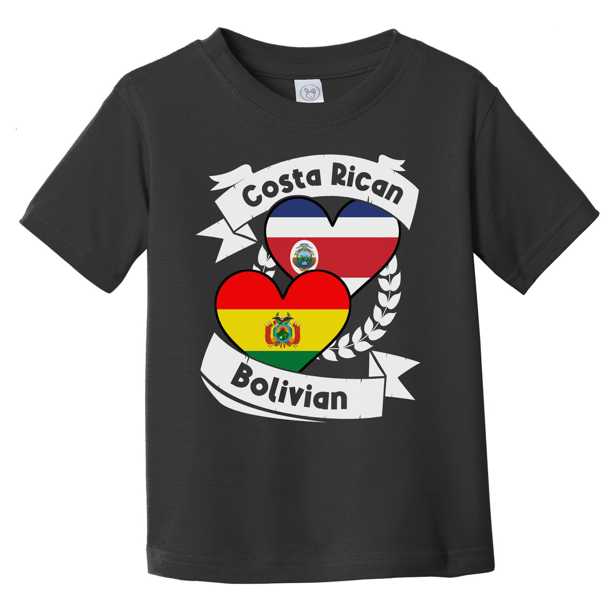 Costa Rican Bolivian Heart Flags Costa Rica Bolivia Infant Toddler T-Shirt
