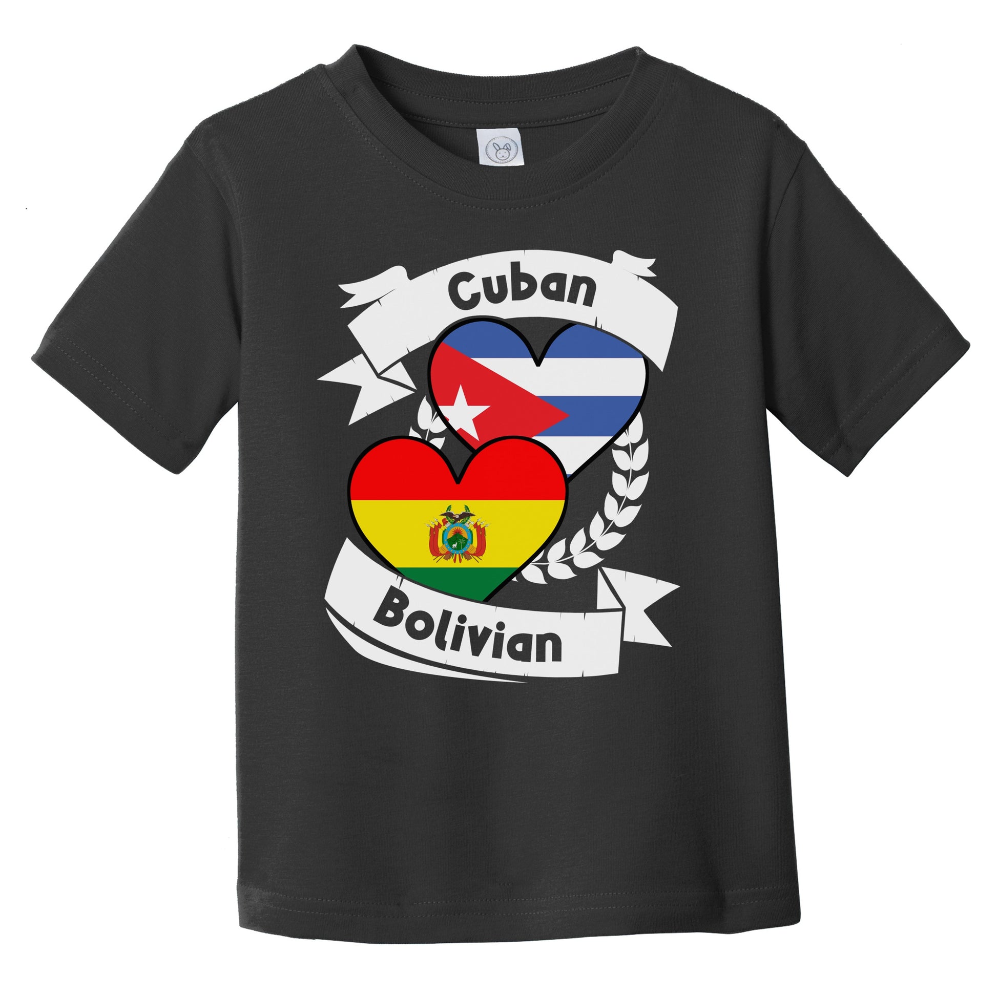 Cuban Bolivian Heart Flags Cuba Bolivia Infant Toddler T-Shirt