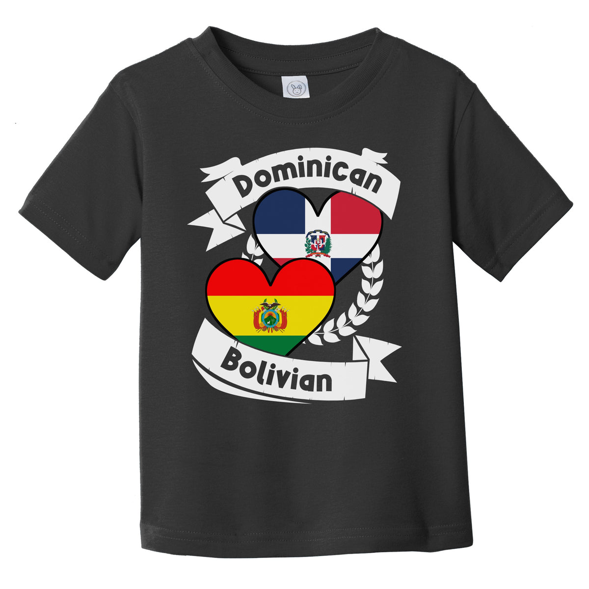Dominican Bolivian Heart Flags Dominican Republic Bolivia Infant Toddler T-Shirt
