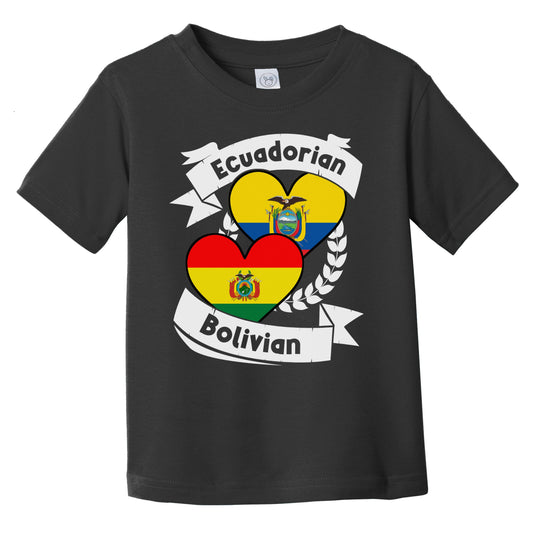 Ecuadorian Bolivian Heart Flags Ecuador Bolivia Infant Toddler T-Shirt