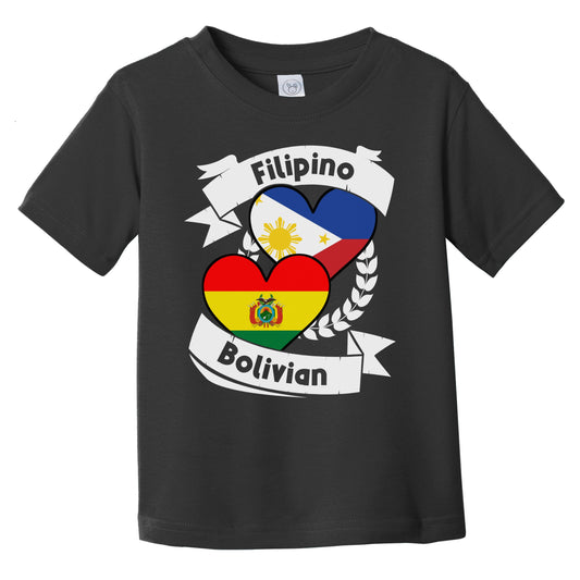Filipino Bolivian Heart Flags Philippines Bolivia Infant Toddler T-Shirt
