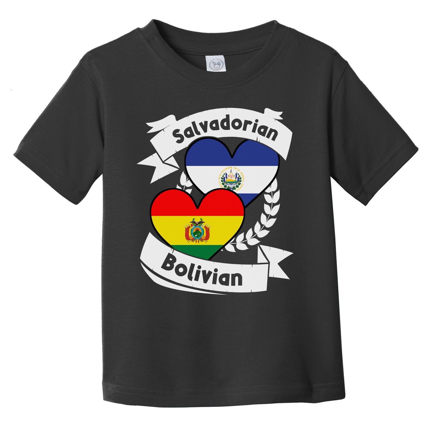 Salvadorian Bolivian Heart Flags El Salvador Bolivia Infant Toddler T-Shirt