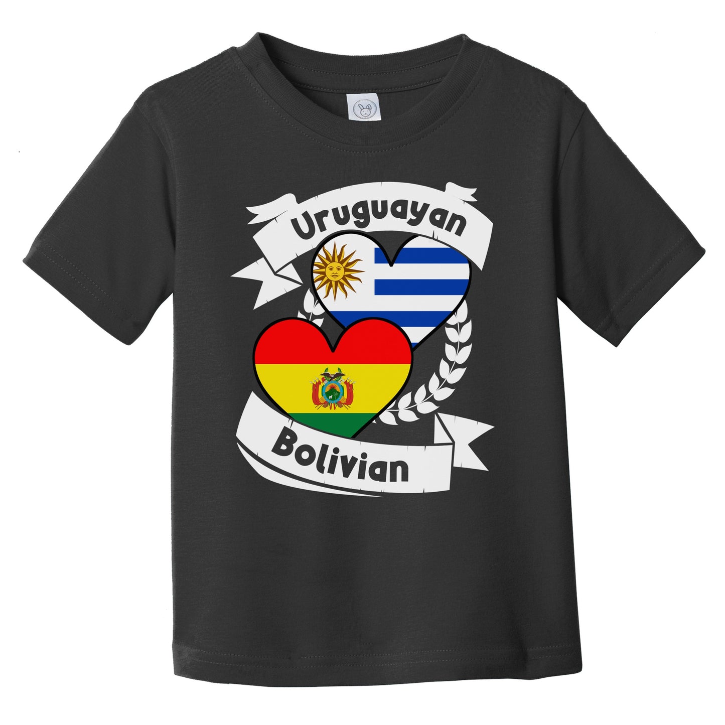 Uruguayan Bolivian Heart Flags Uruguay Bolivia Infant Toddler T-Shirt