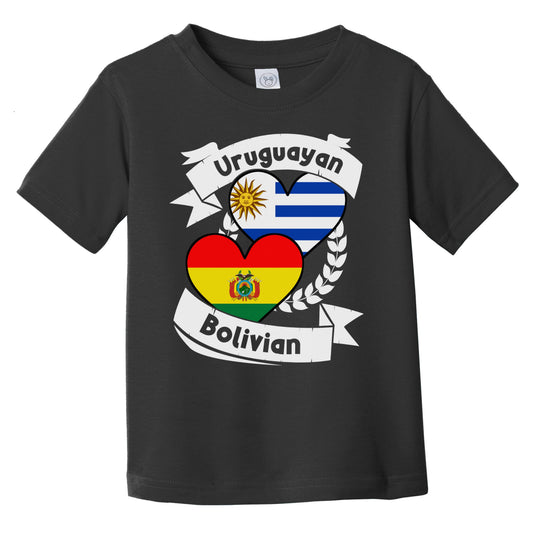 Uruguayan Bolivian Heart Flags Uruguay Bolivia Infant Toddler T-Shirt
