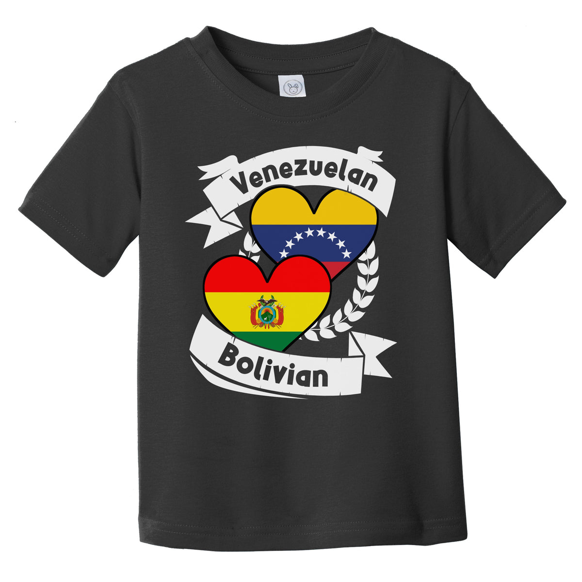 Venezuelan Bolivian Heart Flags Venezuela Bolivia Infant Toddler T-Shirt