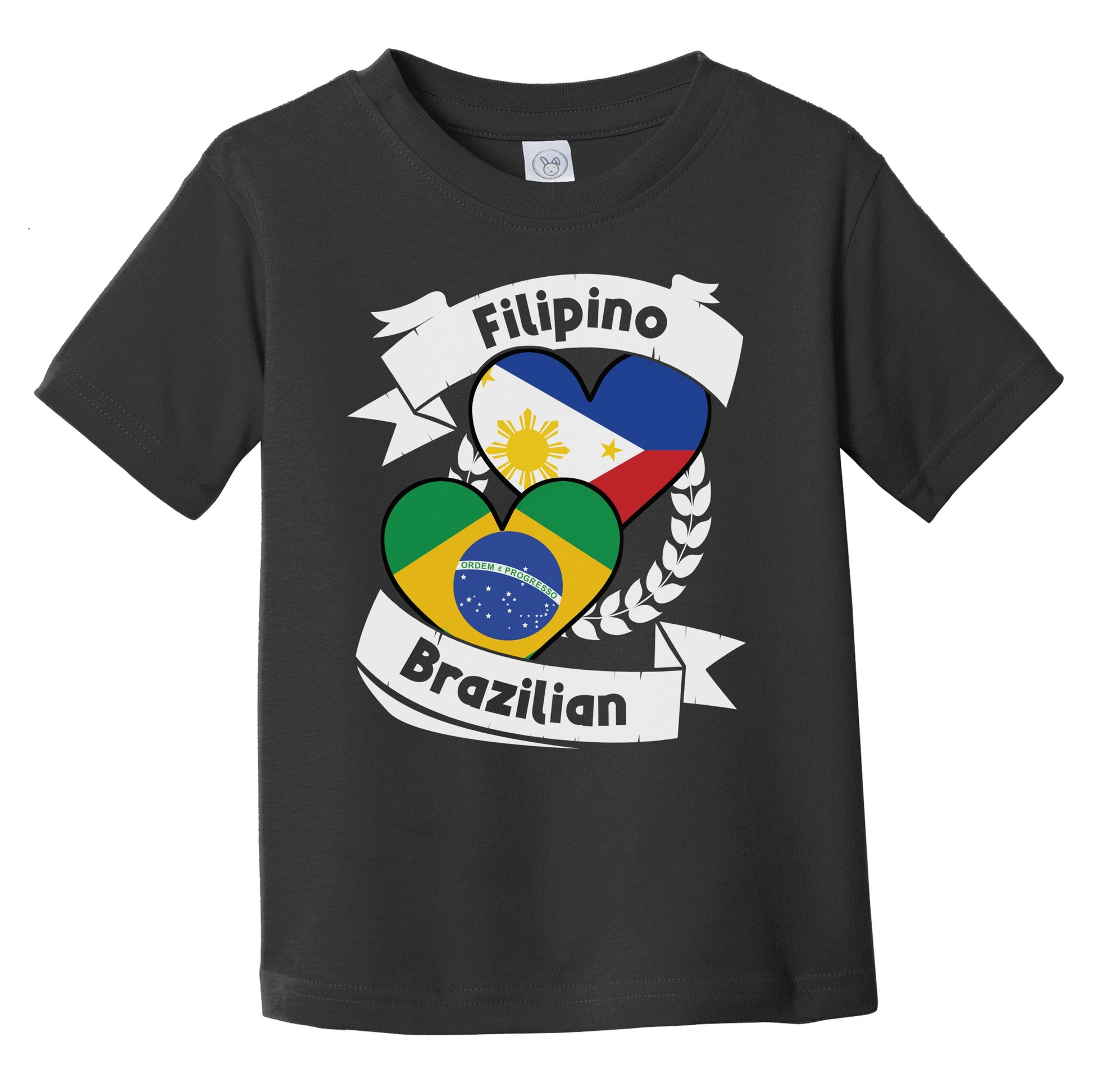 Filipino Brazilian Heart Flags Philippines Brazil Infant Toddler T-Shirt