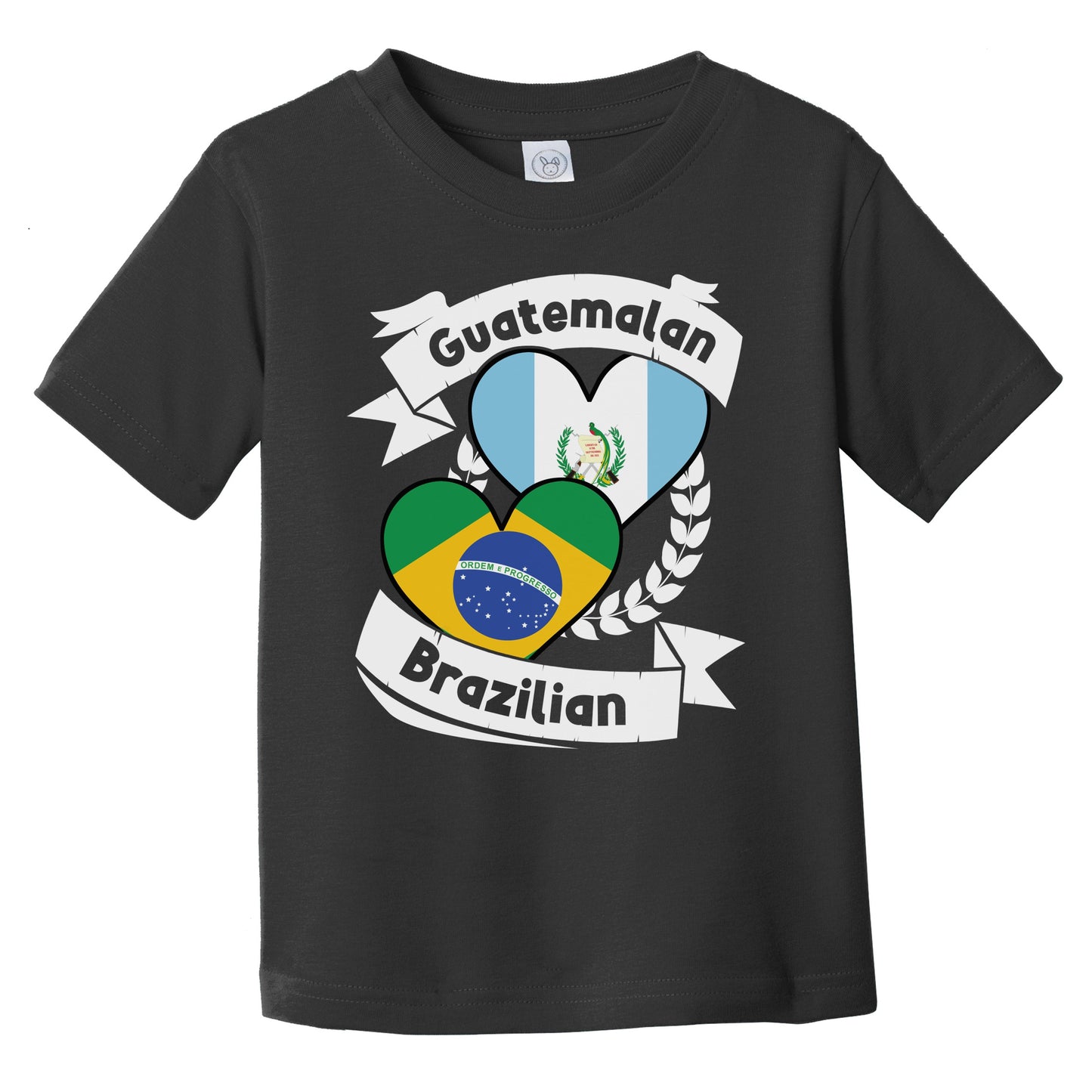 Guatemalan Brazilian Heart Flags Guatemala Brazil Infant Toddler T-Shirt