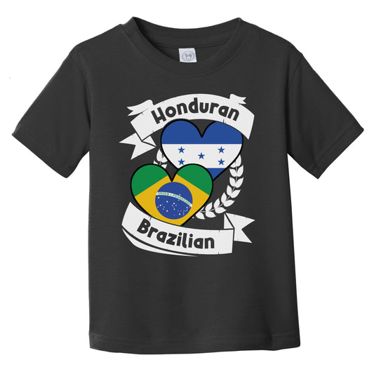 Honduran Brazilian Heart Flags Honduras Brazil Infant Toddler T-Shirt