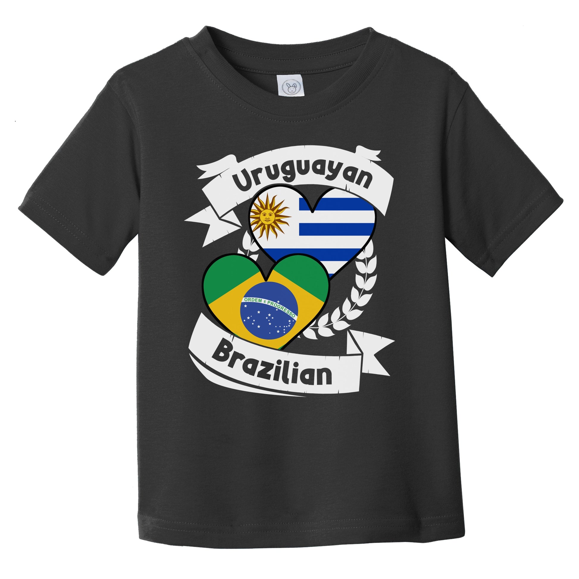 Uruguayan Brazilian Heart Flags Uruguay Brazil Infant Toddler T-Shirt