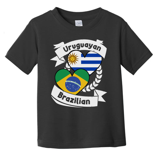 Uruguayan Brazilian Heart Flags Uruguay Brazil Infant Toddler T-Shirt