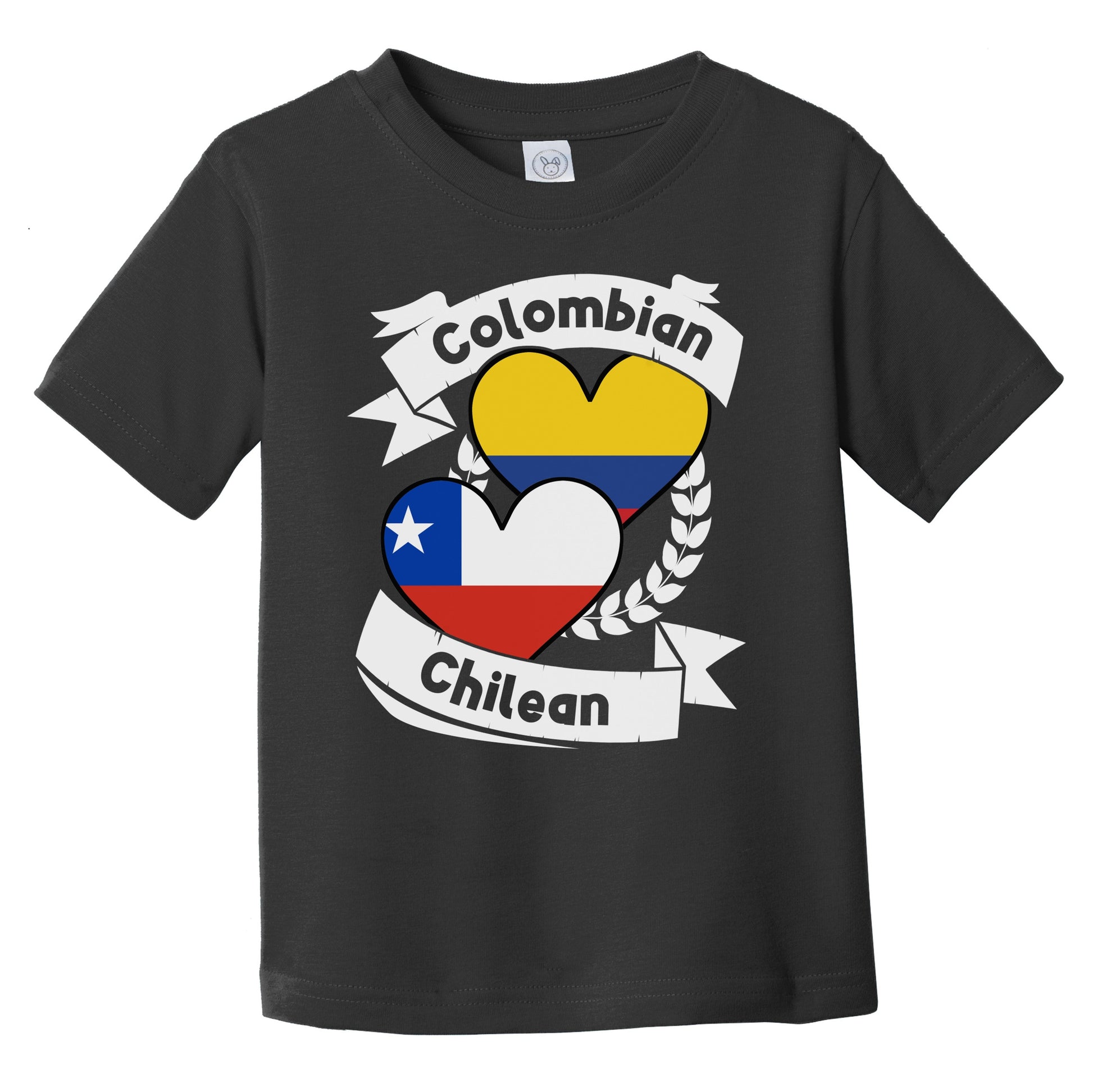 Colombian Chilean Heart Flags Colombia Chile Infant Toddler T-Shirt