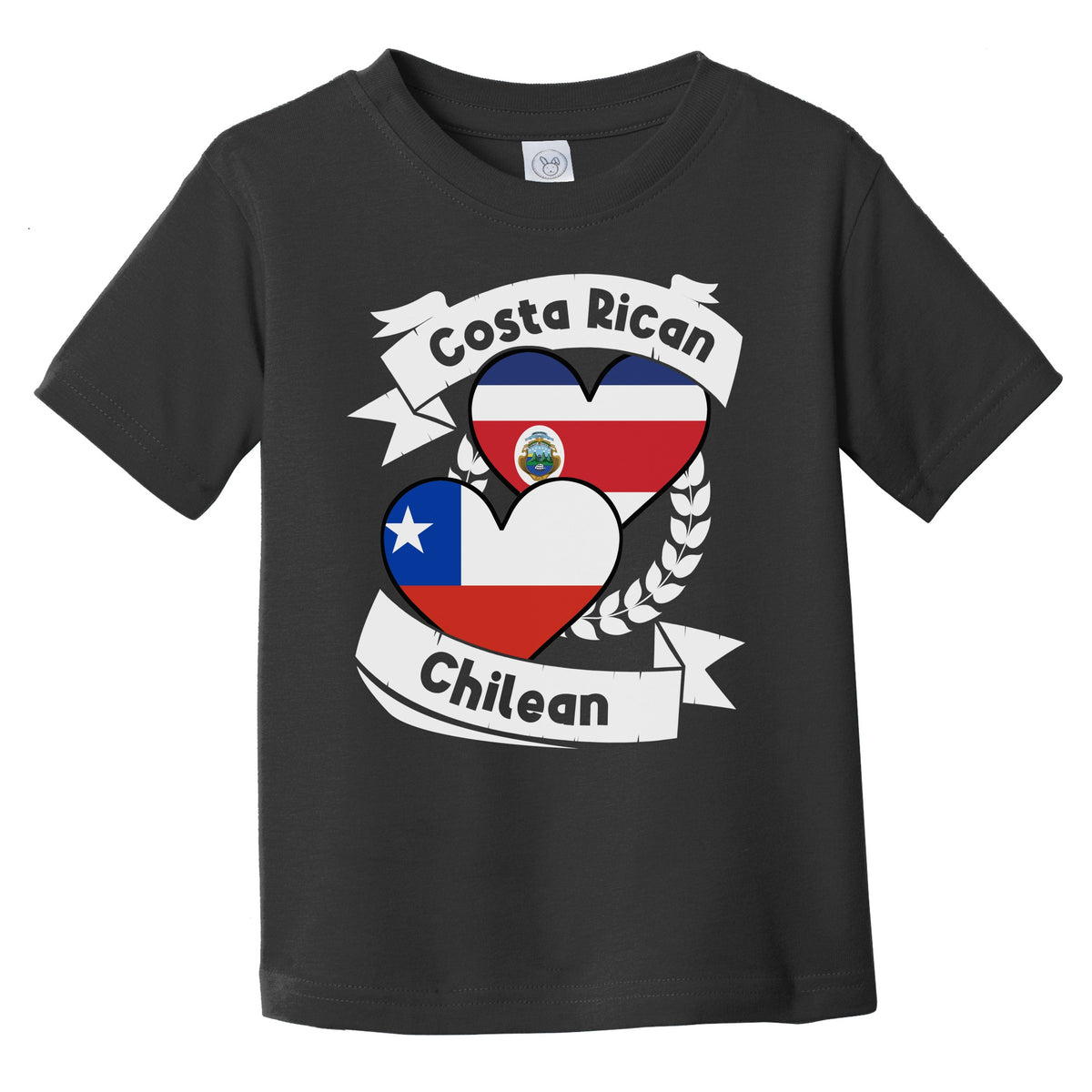 Costa Rican Chilean Heart Flags Costa Rica Chile Infant Toddler T-Shirt