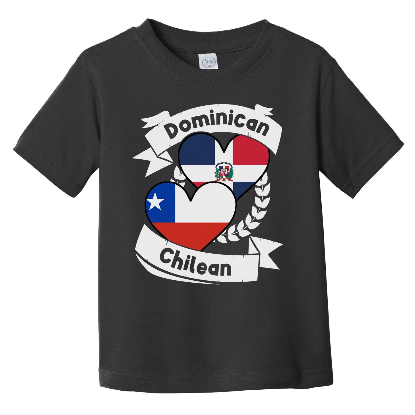 Dominican Chilean Heart Flags Dominican Republic Chile Infant Toddler T-Shirt
