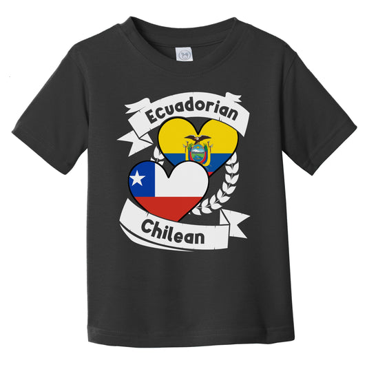 Ecuadorian Chilean Heart Flags Ecuador Chile Infant Toddler T-Shirt