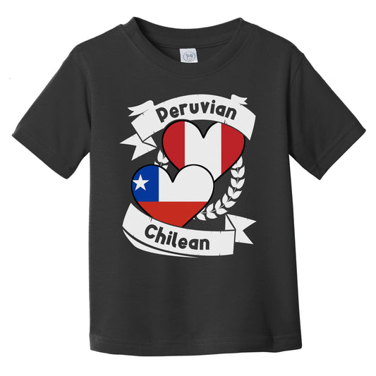 Peruvian Chilean Heart Flags Peru Chile Infant Toddler T-Shirt