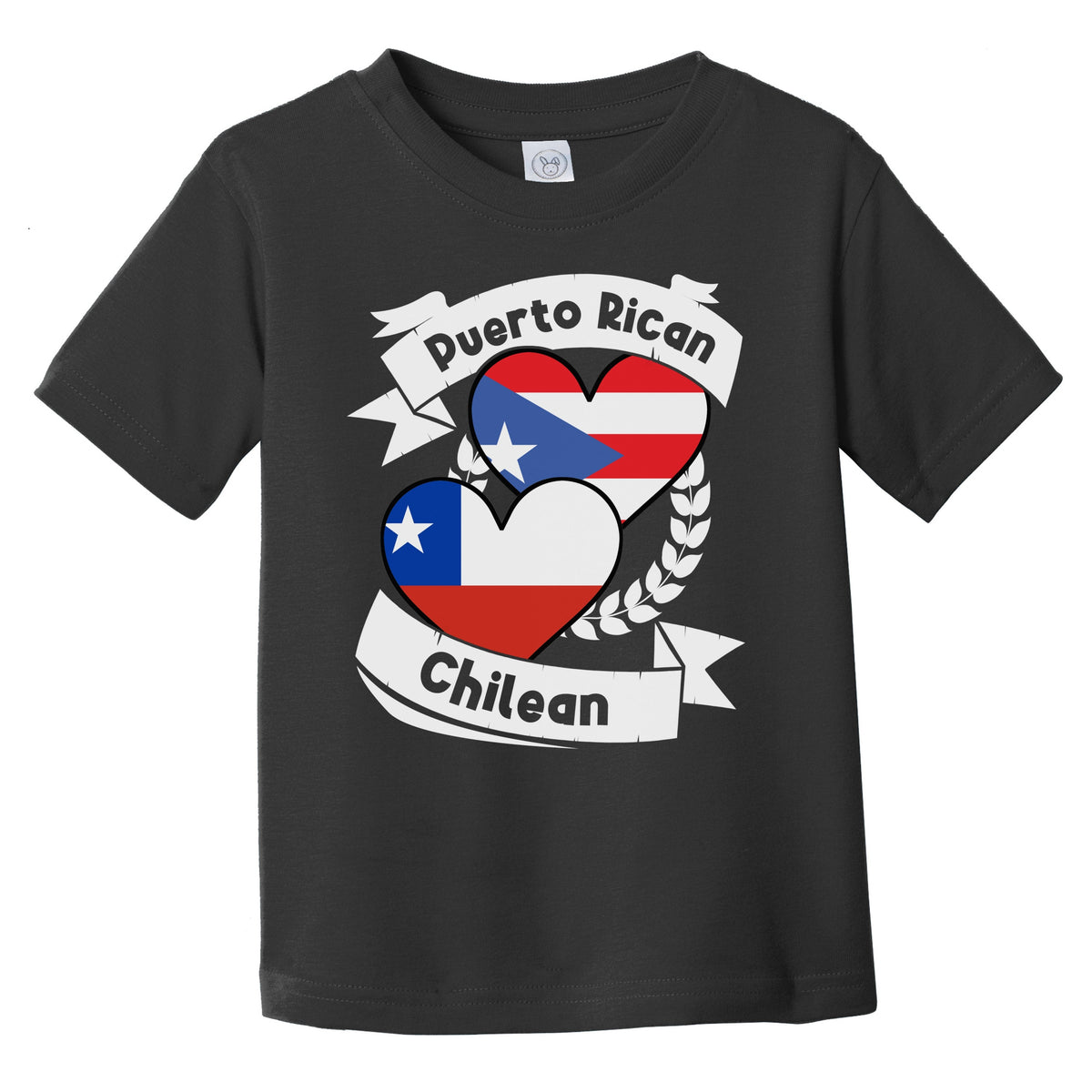 Puerto Rican Chilean Heart Flags Puerto Rico Chile Infant Toddler T-Shirt