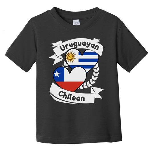 Uruguayan Chilean Heart Flags Uruguay Chile Infant Toddler T-Shirt