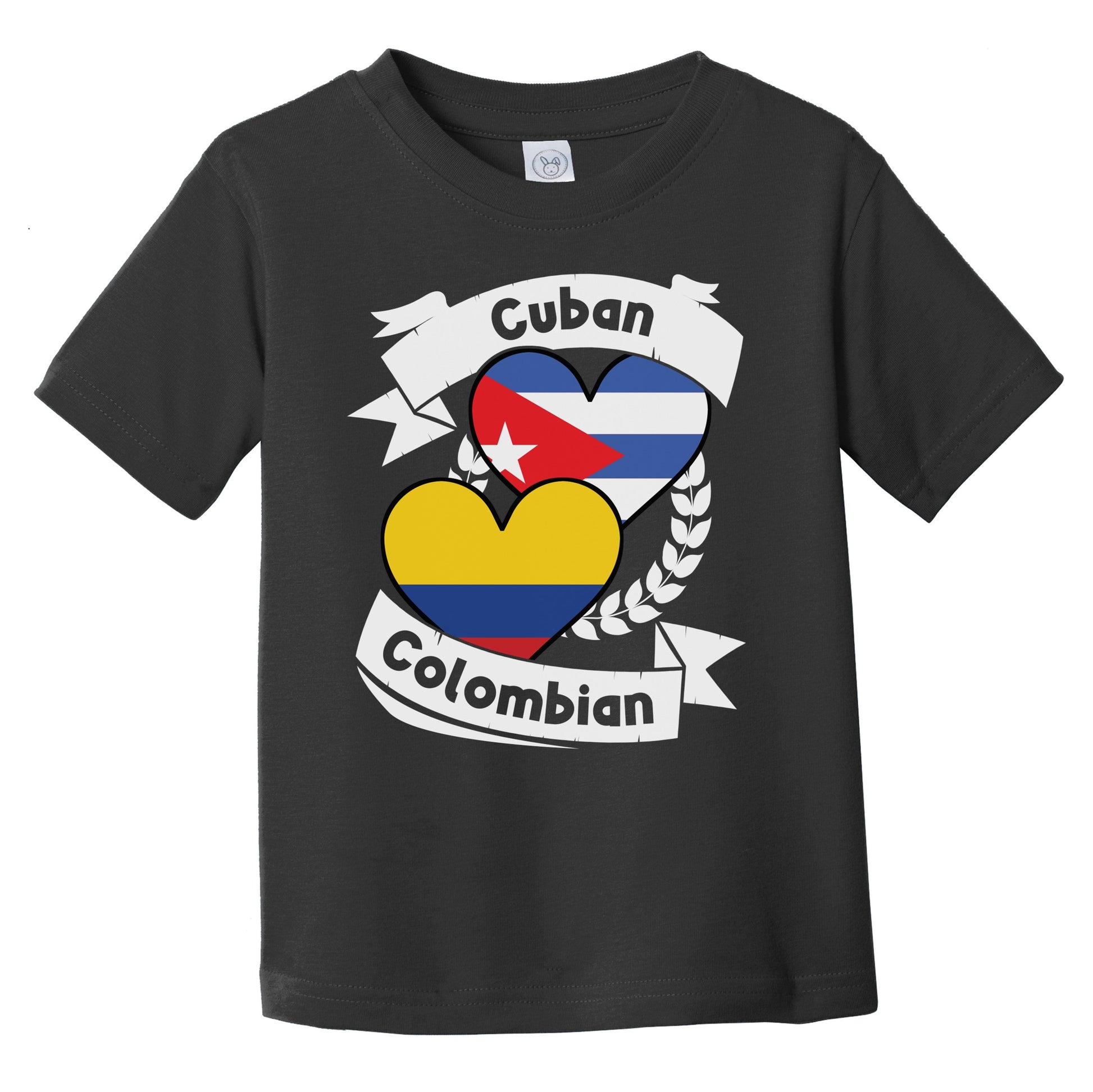 Cuban Colombian Heart Flags Cuba Colombia Infant Toddler T-Shirt