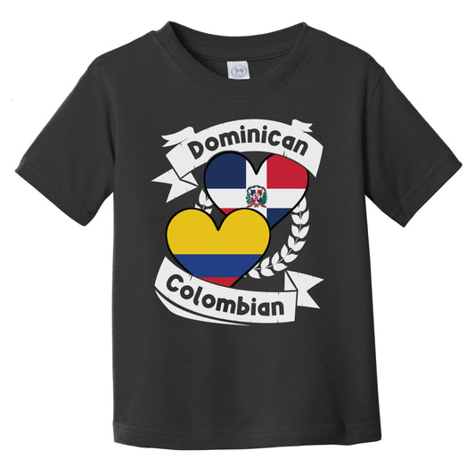 Dominican Colombian Heart Flags Dominican Republic Colombia Infant Toddler T-Shirt