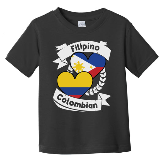 Filipino Colombian Heart Flags Philippines Colombia Infant Toddler T-Shirt