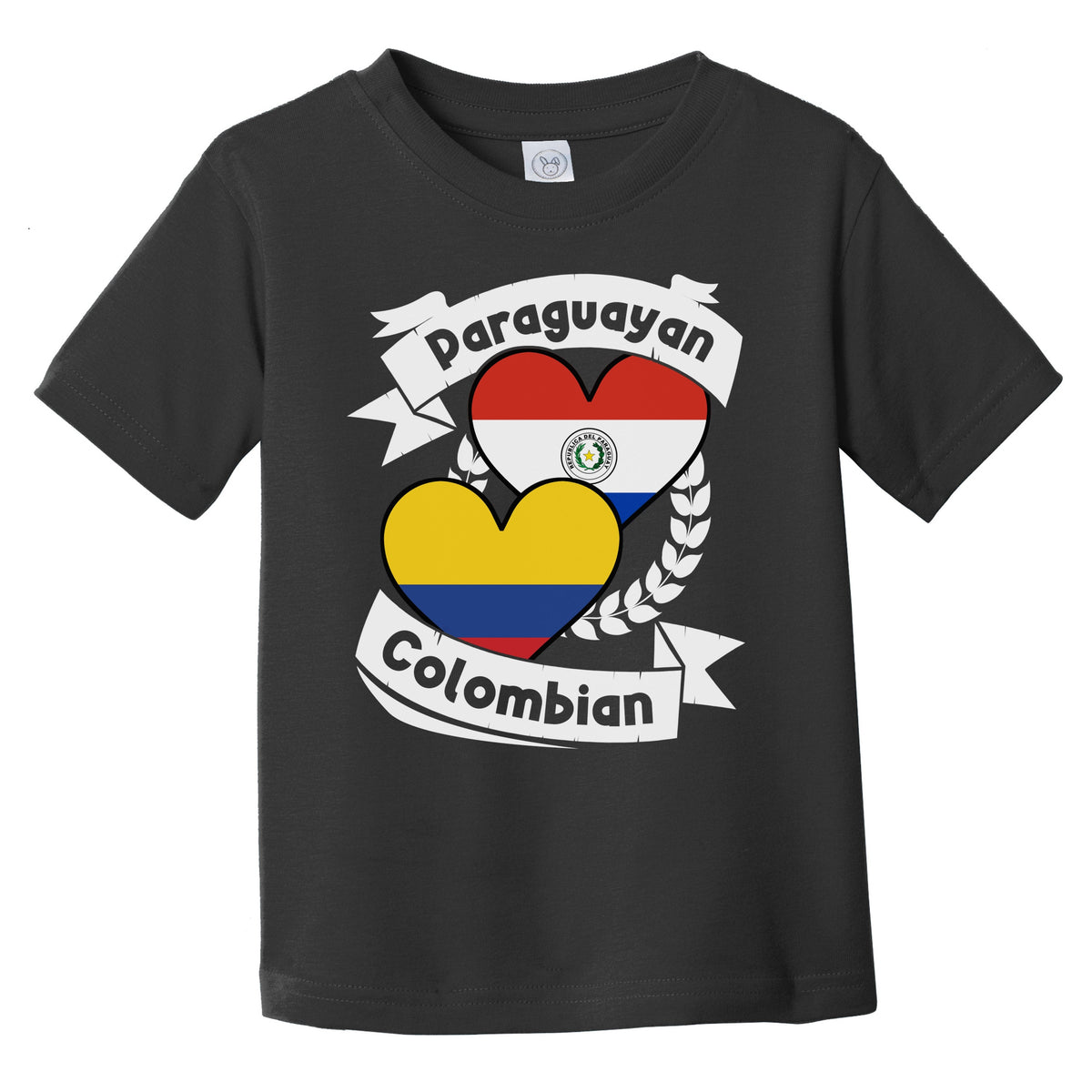 Paraguayan Colombian Heart Flags Paraguay Colombia Infant Toddler T-Shirt