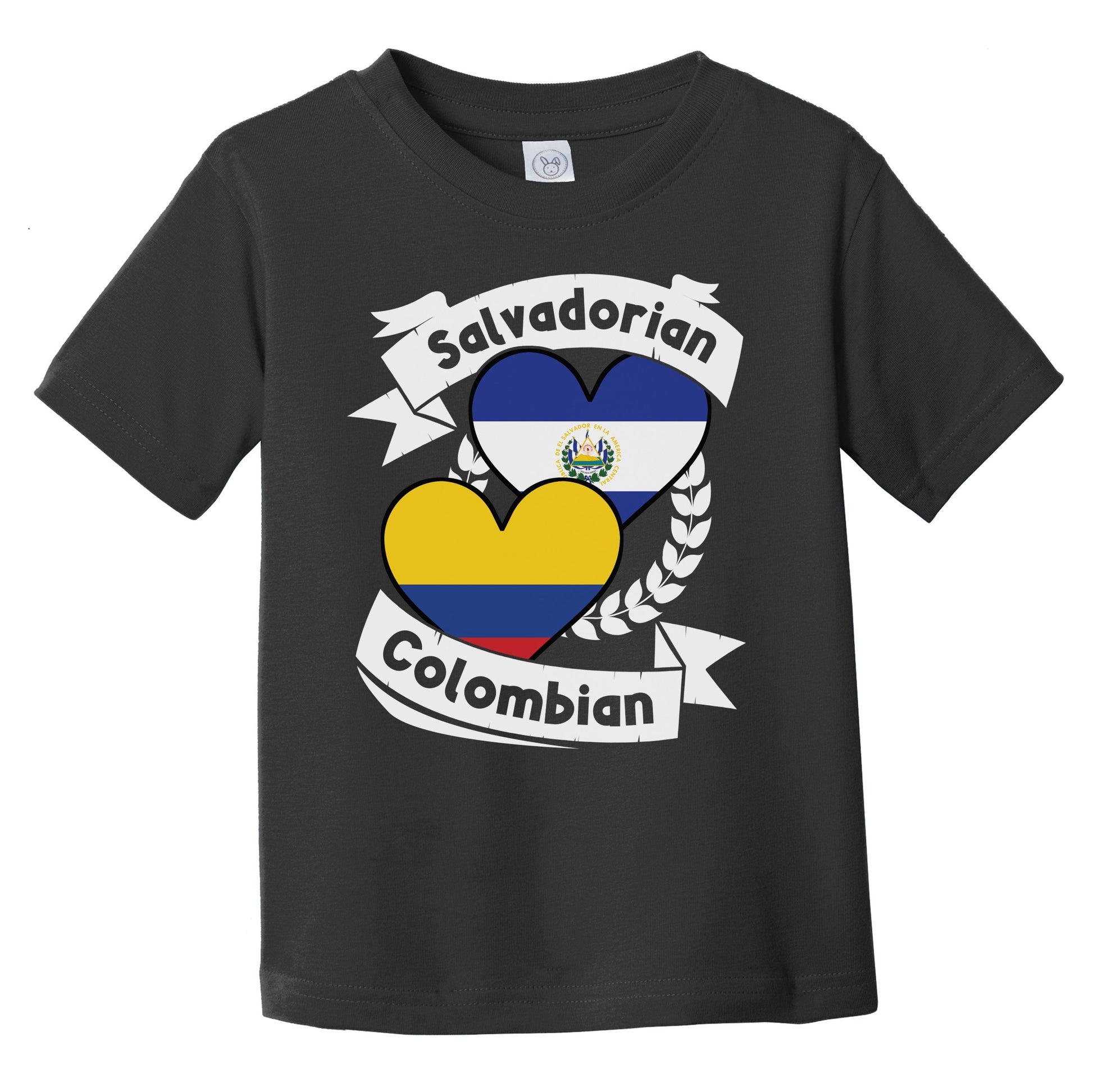 Salvadorian Colombian Heart Flags El Salvador Colombia Infant Toddler T-Shirt