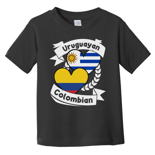 Uruguayan Colombian Heart Flags Uruguay Colombia Infant Toddler T-Shirt