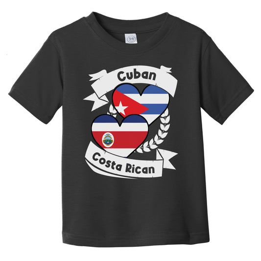 Cuban Costa Rican Heart Flags Cuba Costa Rica Infant Toddler T-Shirt
