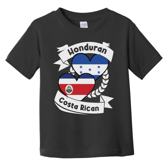 Honduran Costa Rican Heart Flags Honduras Costa Rica Infant Toddler T-Shirt
