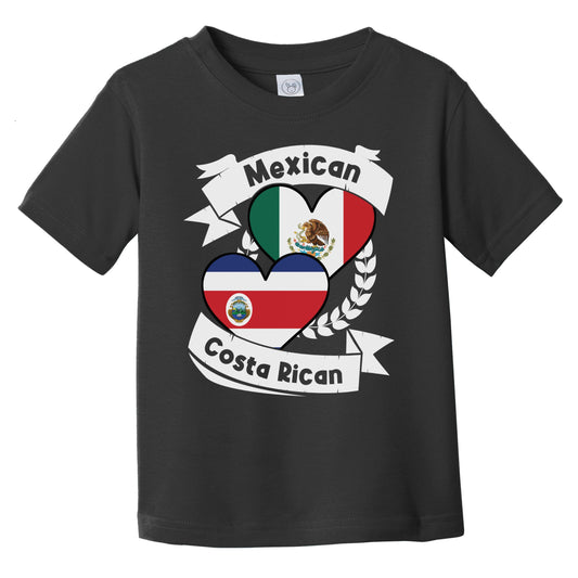 Mexican Costa Rican Heart Flags Mexico Costa Rica Infant Toddler T-Shirt