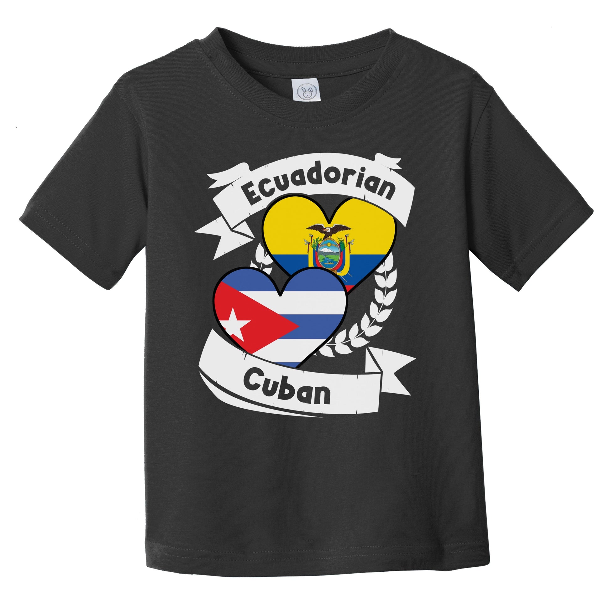 Ecuadorian Cuban Heart Flags Ecuador Cuba Infant Toddler T-Shirt