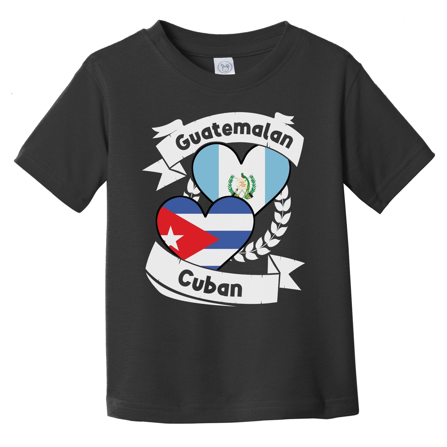Guatemalan Cuban Heart Flags Guatemala Cuba Infant Toddler T-Shirt