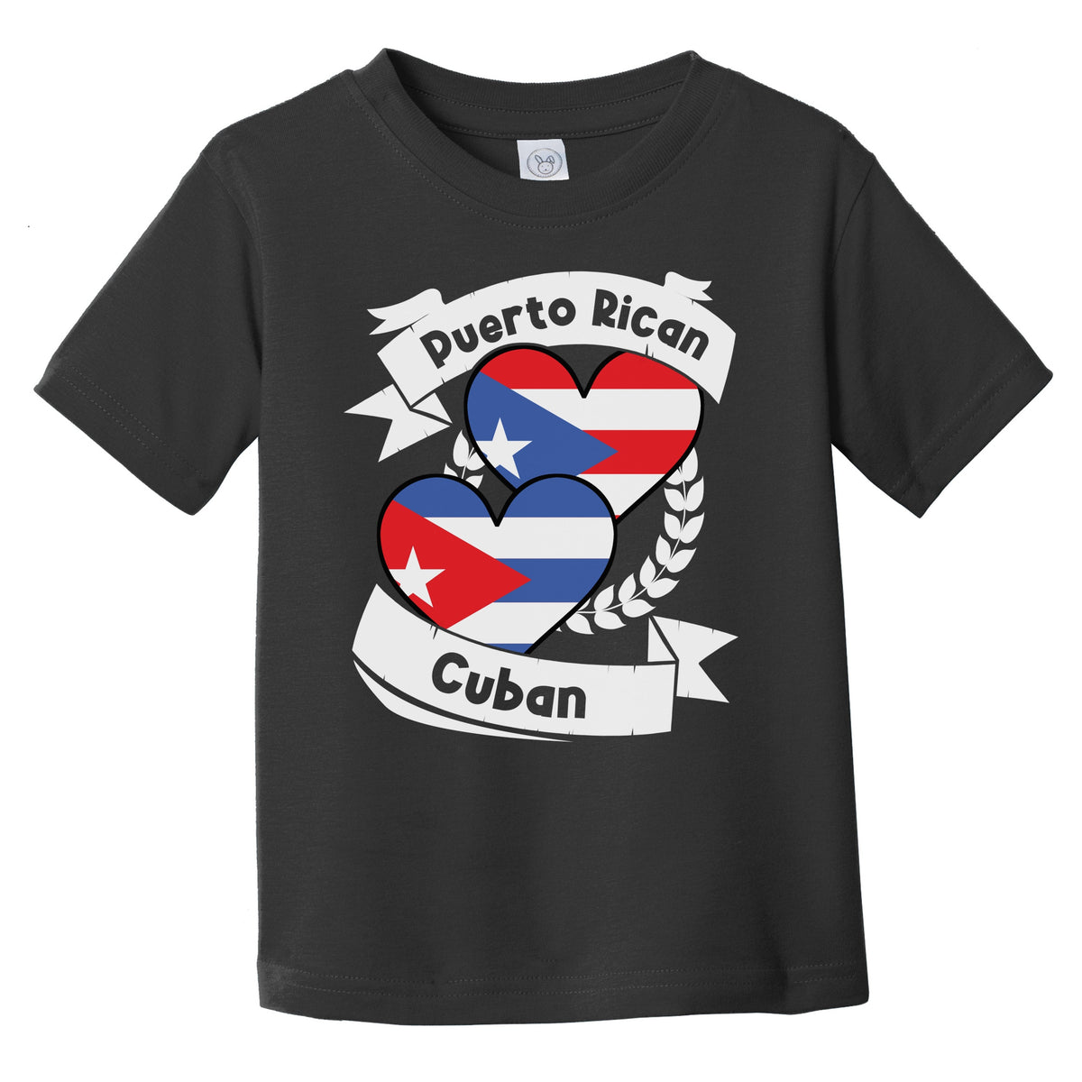 Puerto Rican Cuban Heart Flags Puerto Rico Cuba Infant Toddler T-Shirt