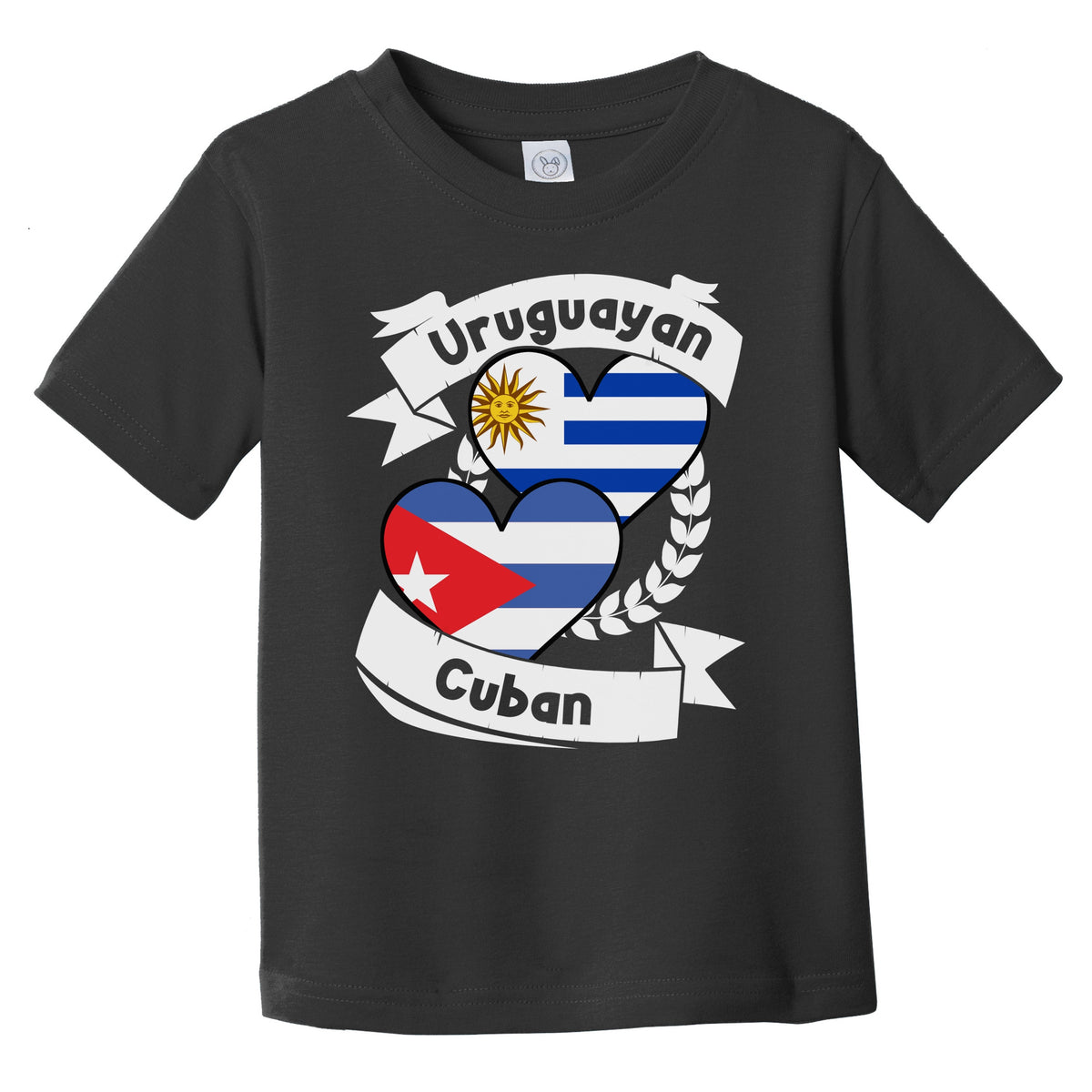 Uruguayan Cuban Heart Flags Uruguay Cuba Infant Toddler T-Shirt